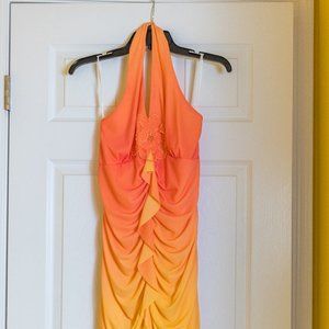 Jessica McClintock for Gunne Sax Orange & Yellow Prom Dress Size 9/10 US